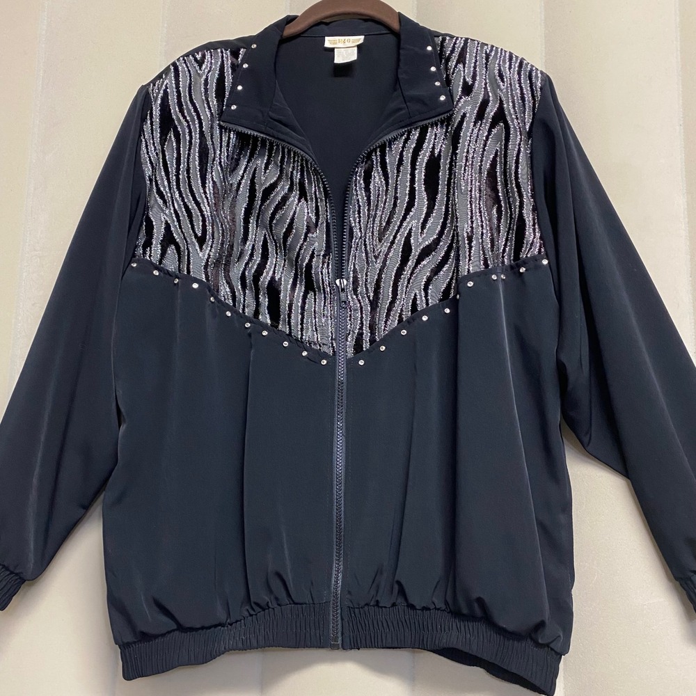 Vintage Rio Women's Jacket Medium Soft Shell Studded Embellished Rock Rocker - Picture 2 of 10